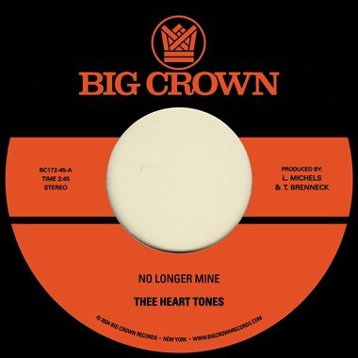 Thee Heart Tones - No Longer Mine B/W Cry My Tears Away