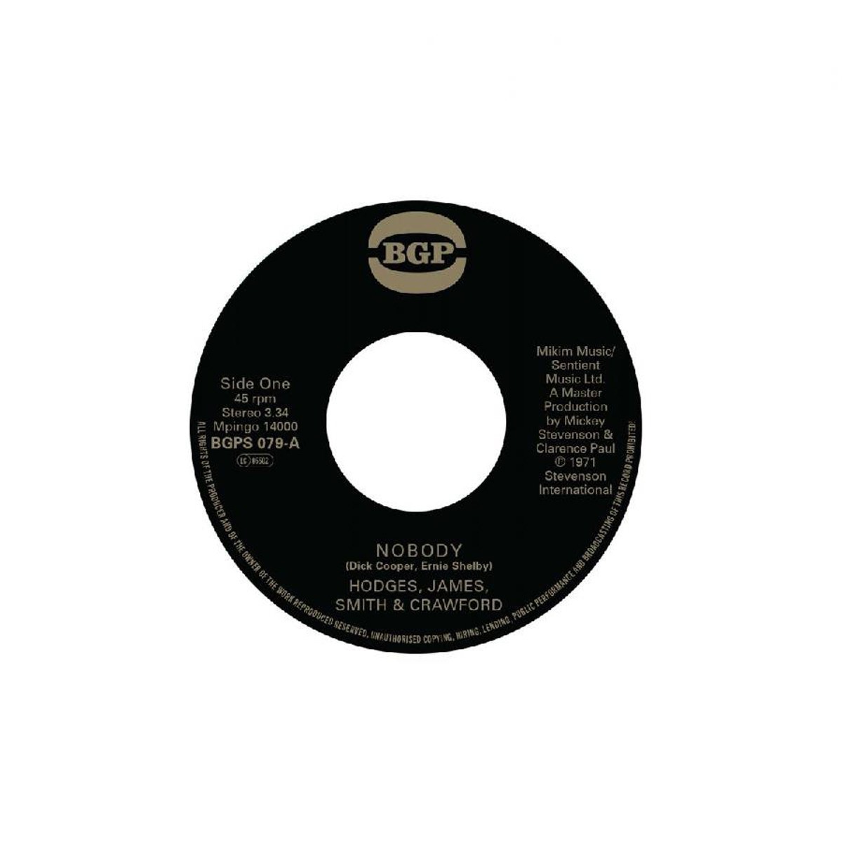 Hodges, James, Smith & Crawford - Nobody / It Cracks Me Up