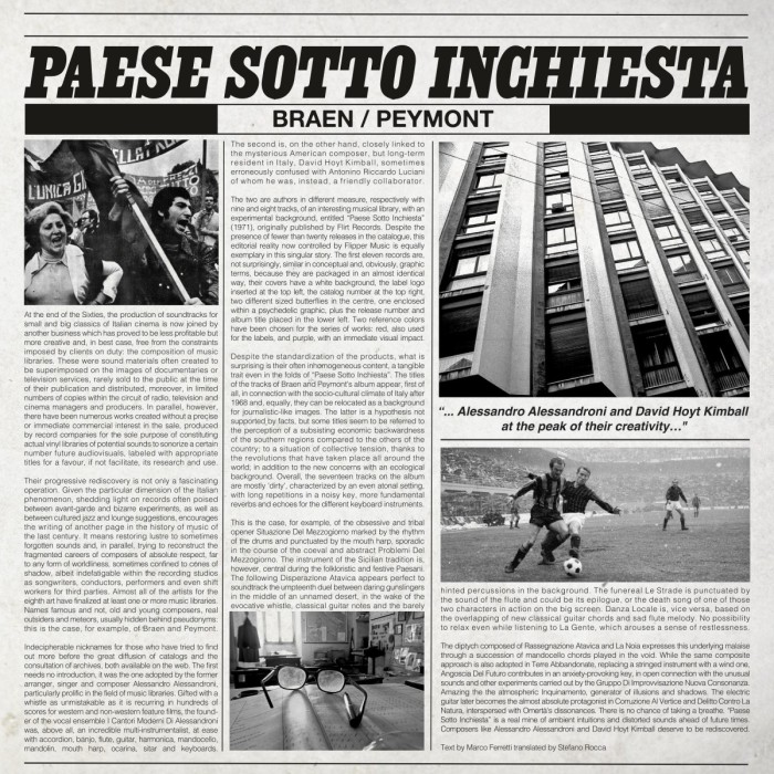 Braen & Peymont - Paese Sotto Inchiesta (Eco Friendly)