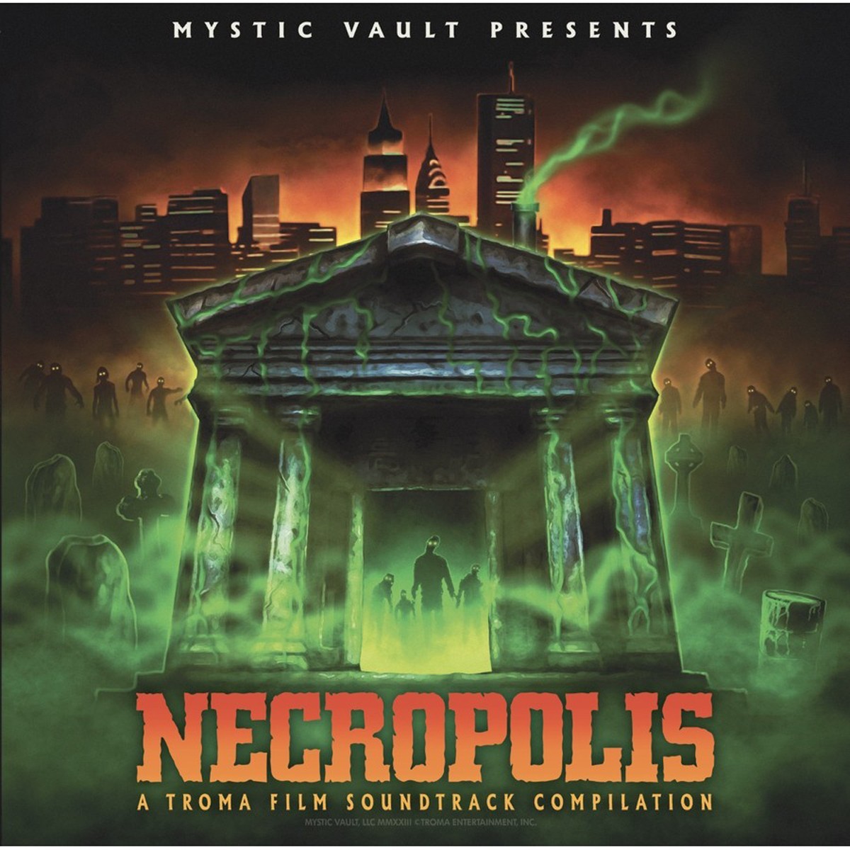 Ost - Necropolis. Troma Entertainment Film Soundtrack Compilation (Limited Edition Green / Orange Transparent Splatter Vinyl)