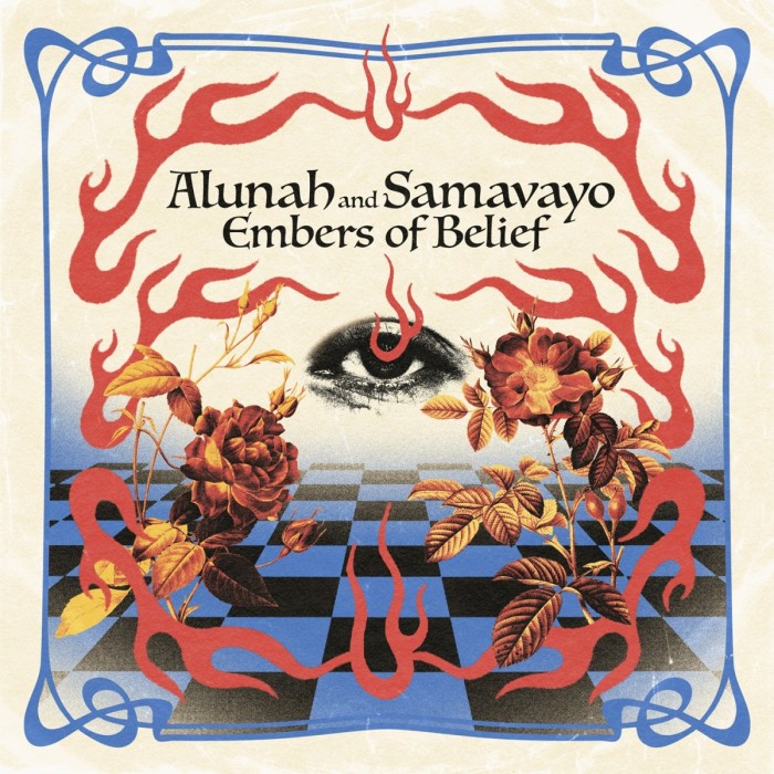Alunah & Samavayo - Embers Of Belief (3 Color Striped Blue / Red / Black Splatter In White Vinyl)