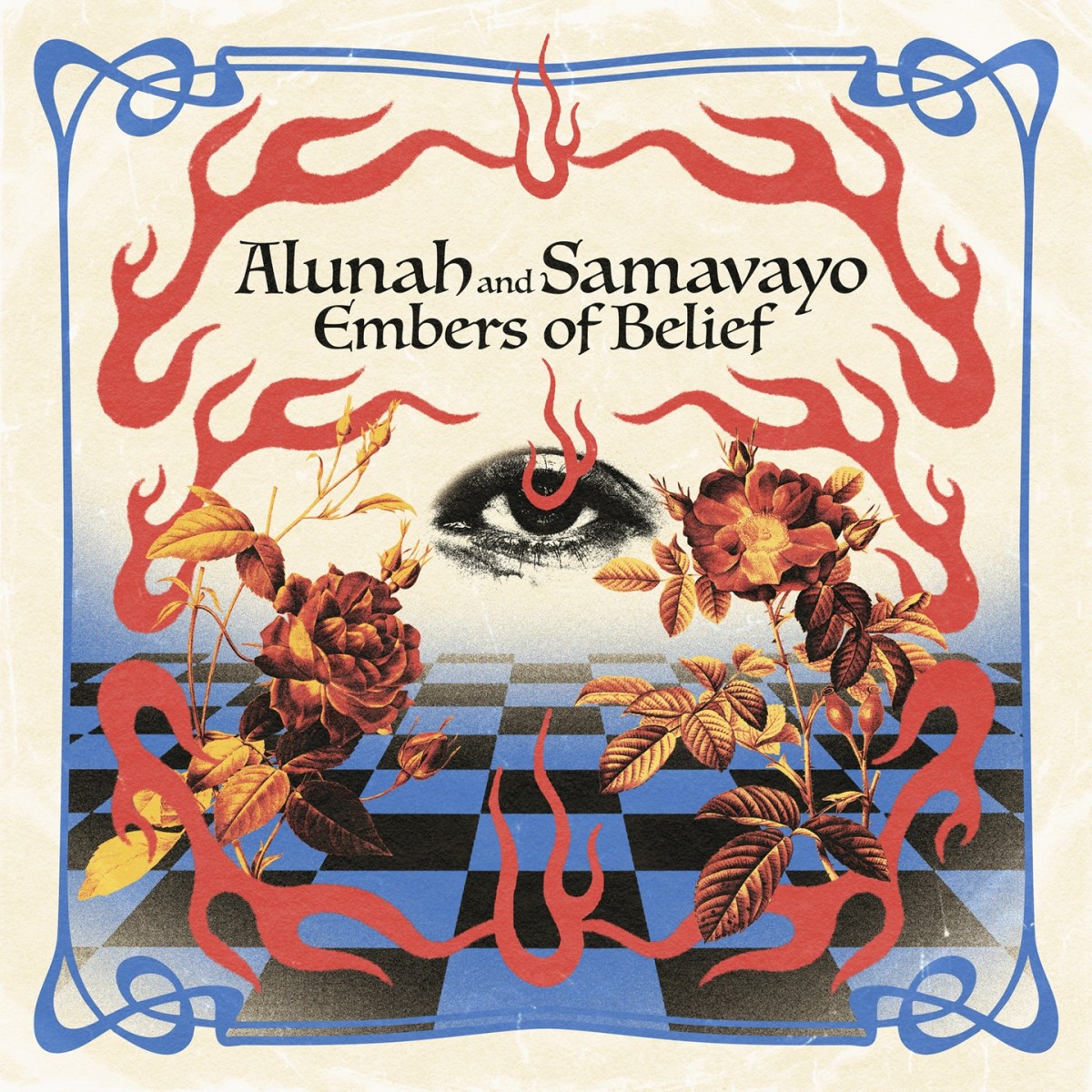 Alunah & Samavayo - Embers Of Belief (3 Color Striped Blue / Red / Black Splatter In White Vinyl)
