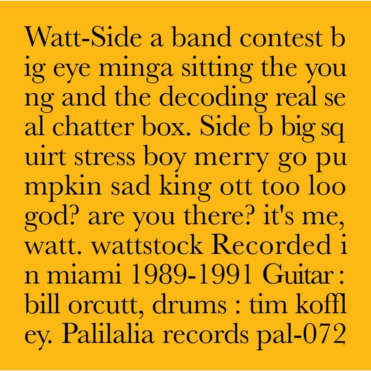 Watt - Recorded In Miami 1989-1991
