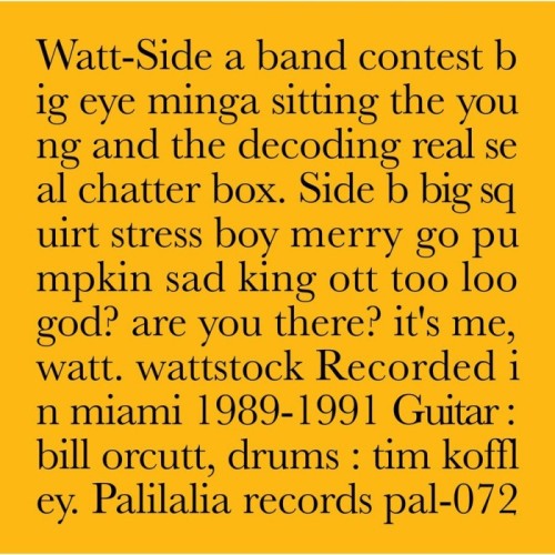 Watt - Recorded In Miami 1989-1991