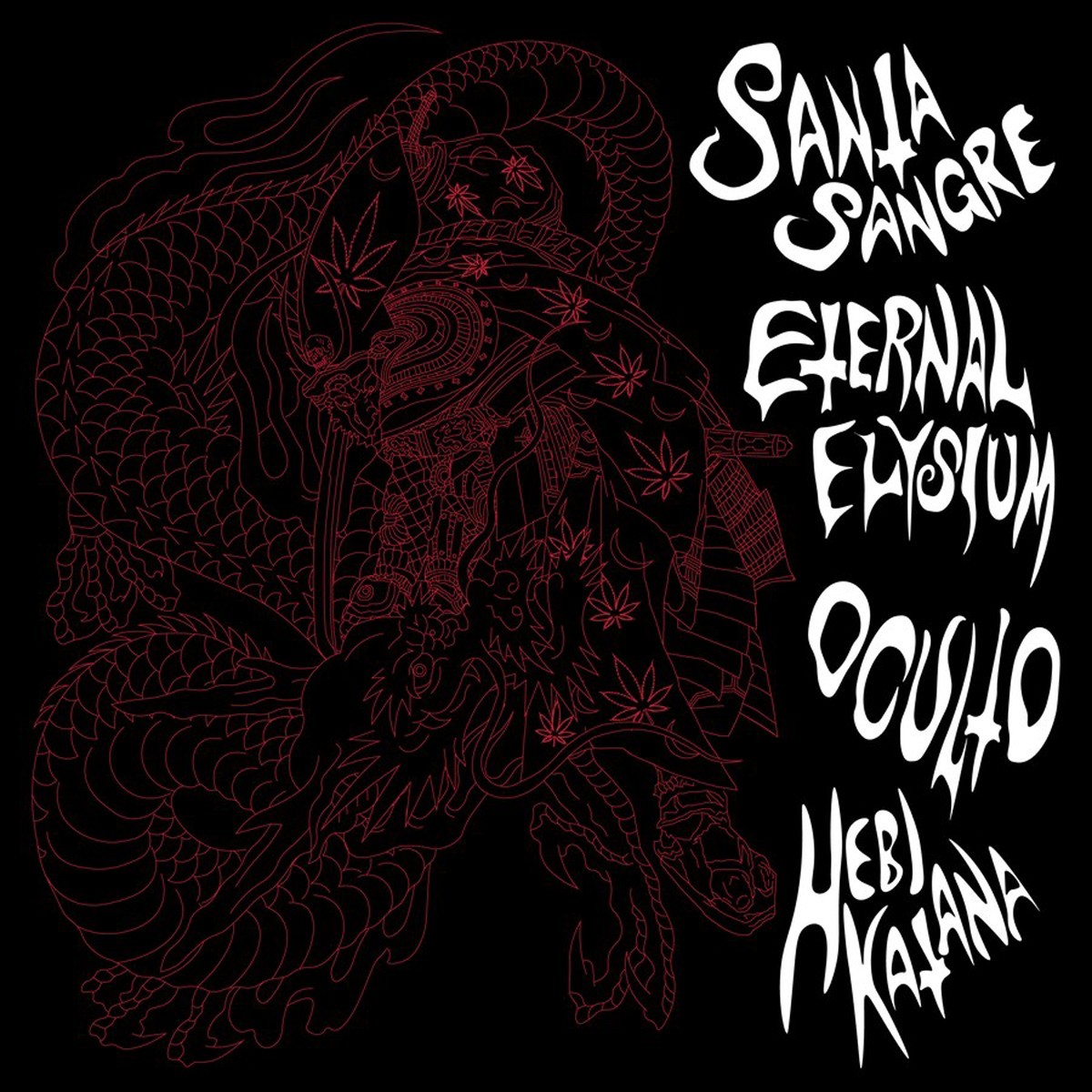 Santa Sangre & Eternal Elysium & Oculto & Hebi Katana - Split (Green Marbled Vinyl)