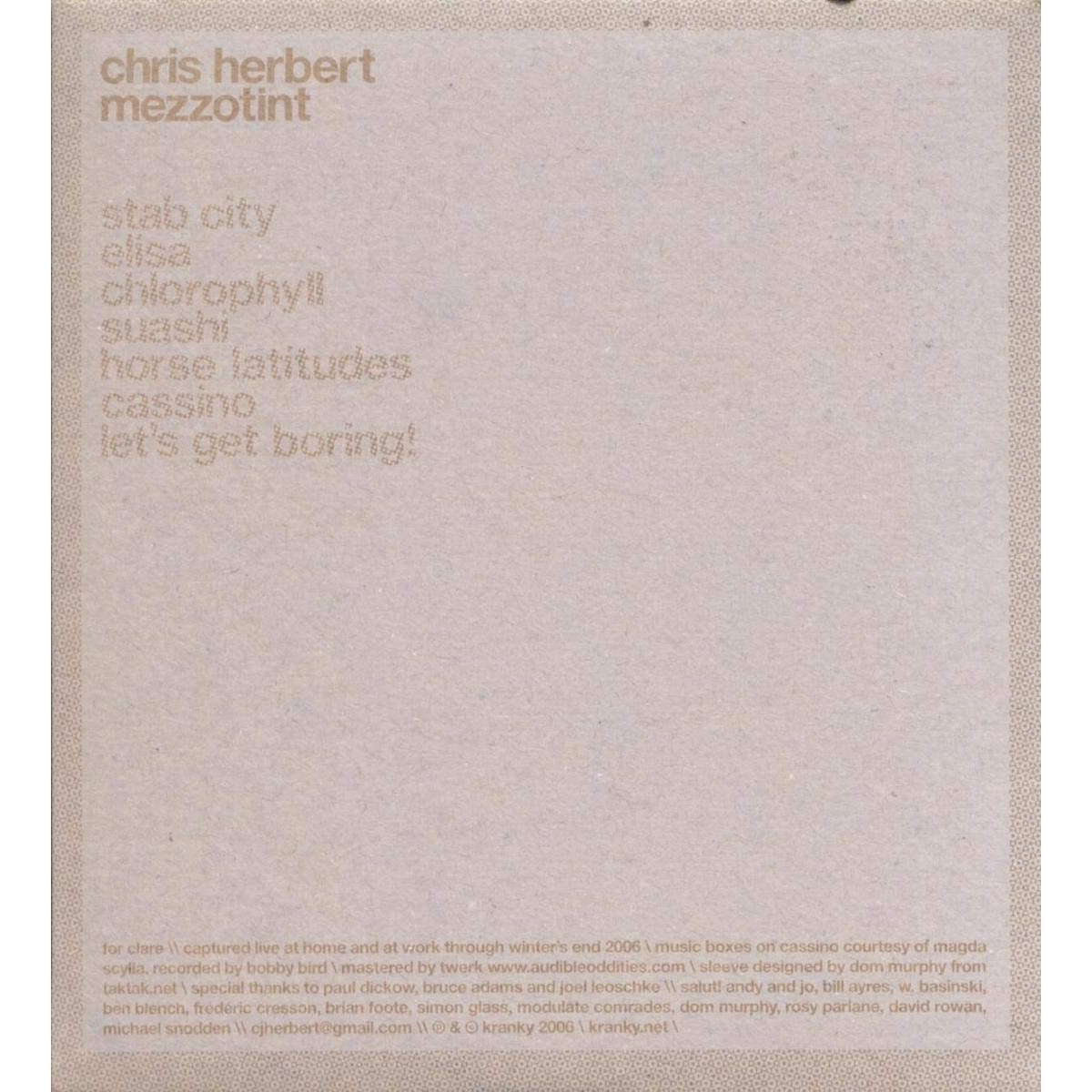 Chris Herbert - Mezzotint