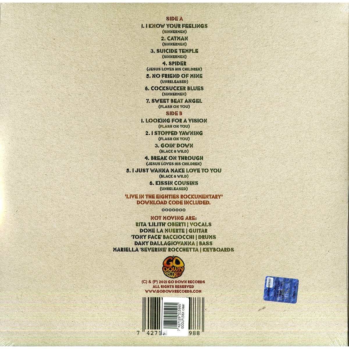 Not Moving - Live In The Eighties (Clear Vinyl)