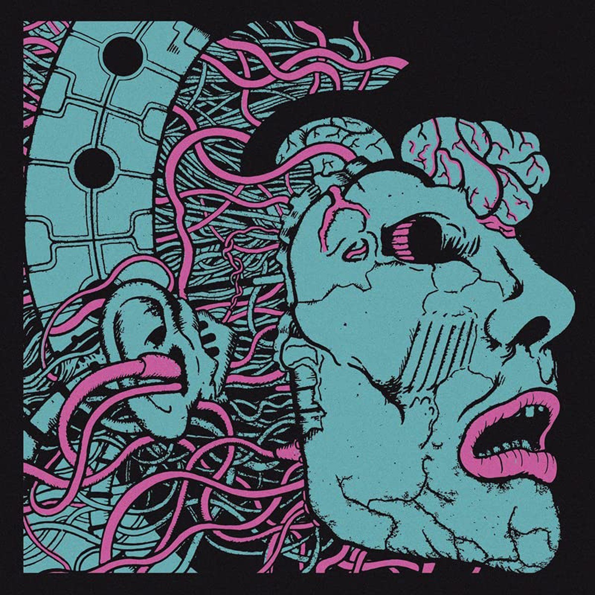 King Gizzard & The Lizard Wizard - Europe '19 (Cyan, Purple & Black Splatter)