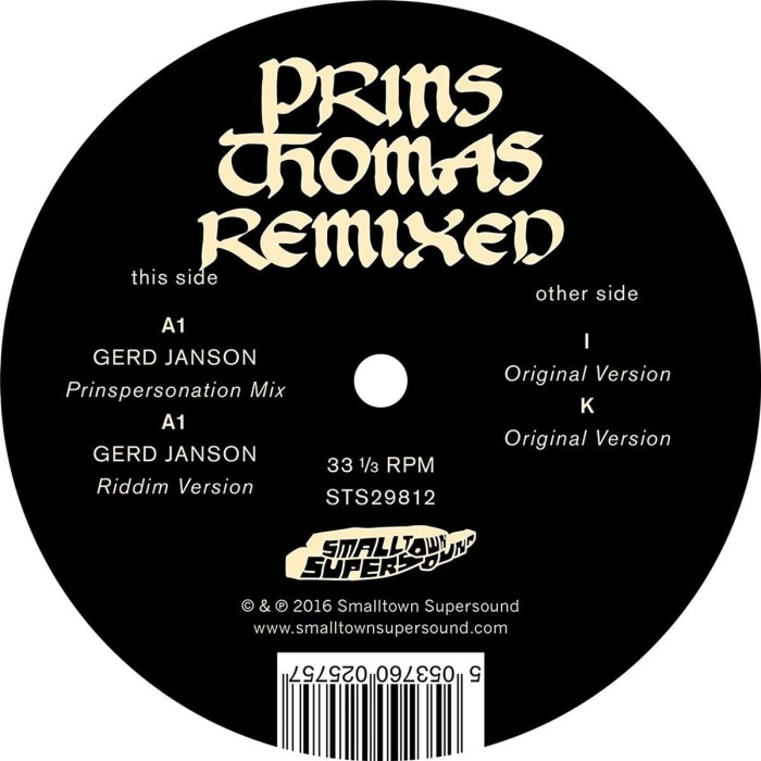 Prins Thomas - Gerd Janson Remixes