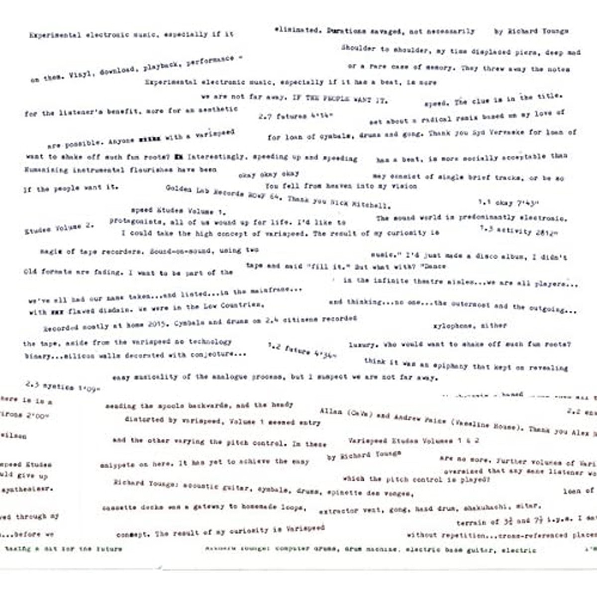 Richard Youngs - Varispeed Etudes