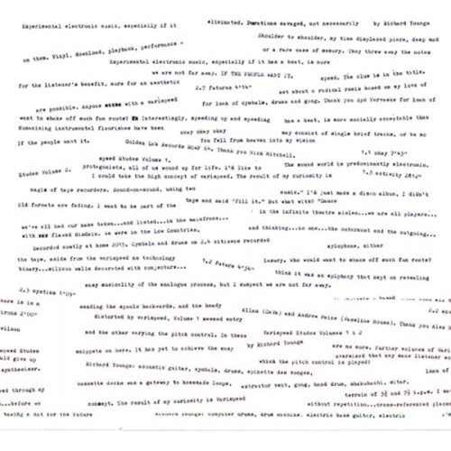 Richard Youngs - Varispeed Etudes