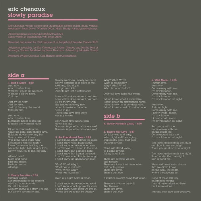 Eric Chenaux - Slowly Paradise